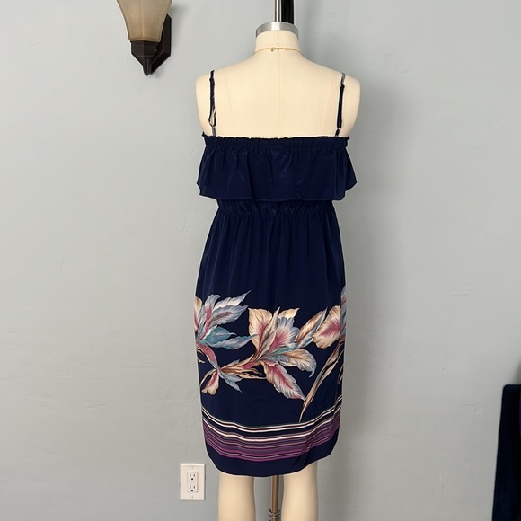 YUMI KIM Ruffle Boarder Print Hem Silk Dress - Size Large - Picture 6 of 15